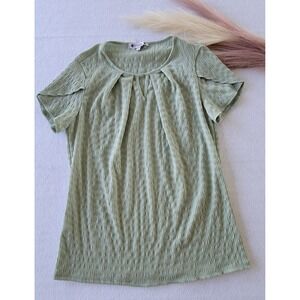 Wilde‎ Short Sleeve Women's Blouses In Green Size Large